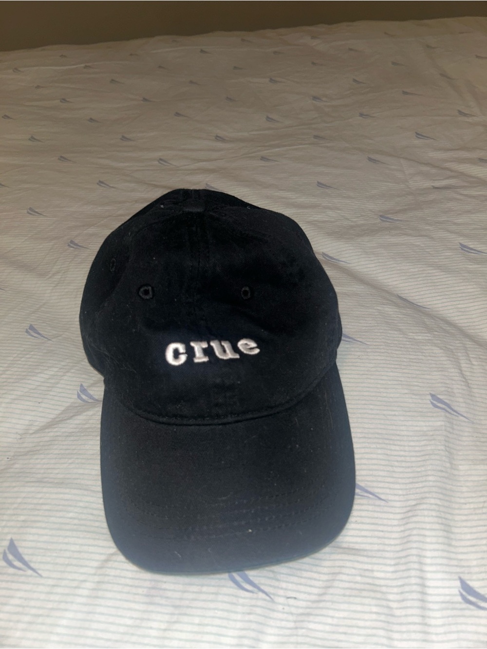 Alternative Black Dad Hat with White "crue" Embroidery - Men Accessories